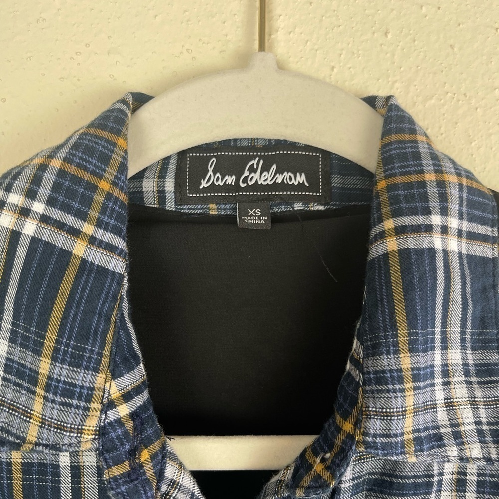 Sam Edelman Tartan Plaid Button Down Tunic Shirt … - image 6